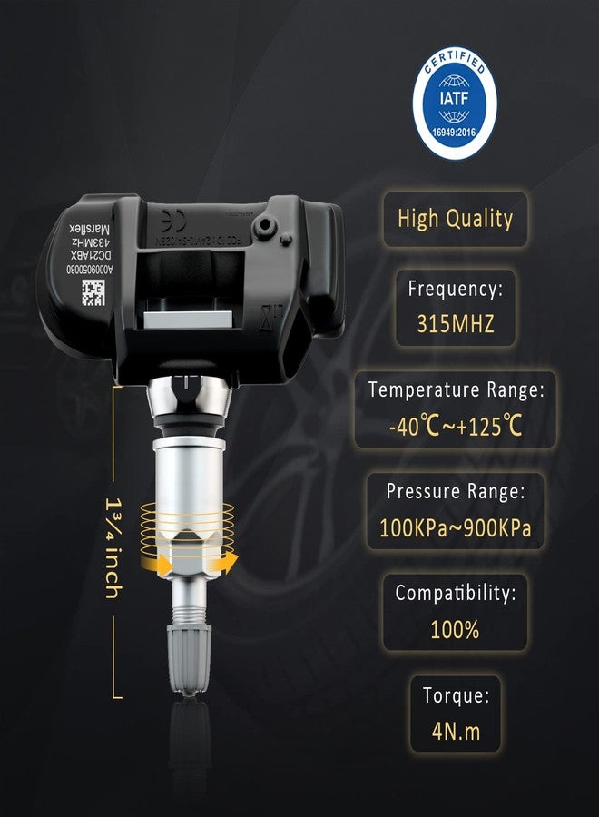 Marsflex TPMS Sensor Compatible for Mercedes Benz SMART AMG Freightliner Sprinter 433MHz 4pcs, Programmed Tire Pressure Monitoring System Replaces# A0009050030 9050030 A0009057200 9057200 - Image 3